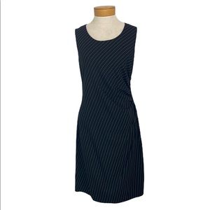 Jones NewYork Black-and-White Pinstripe Dress w/ Side Zipper 12